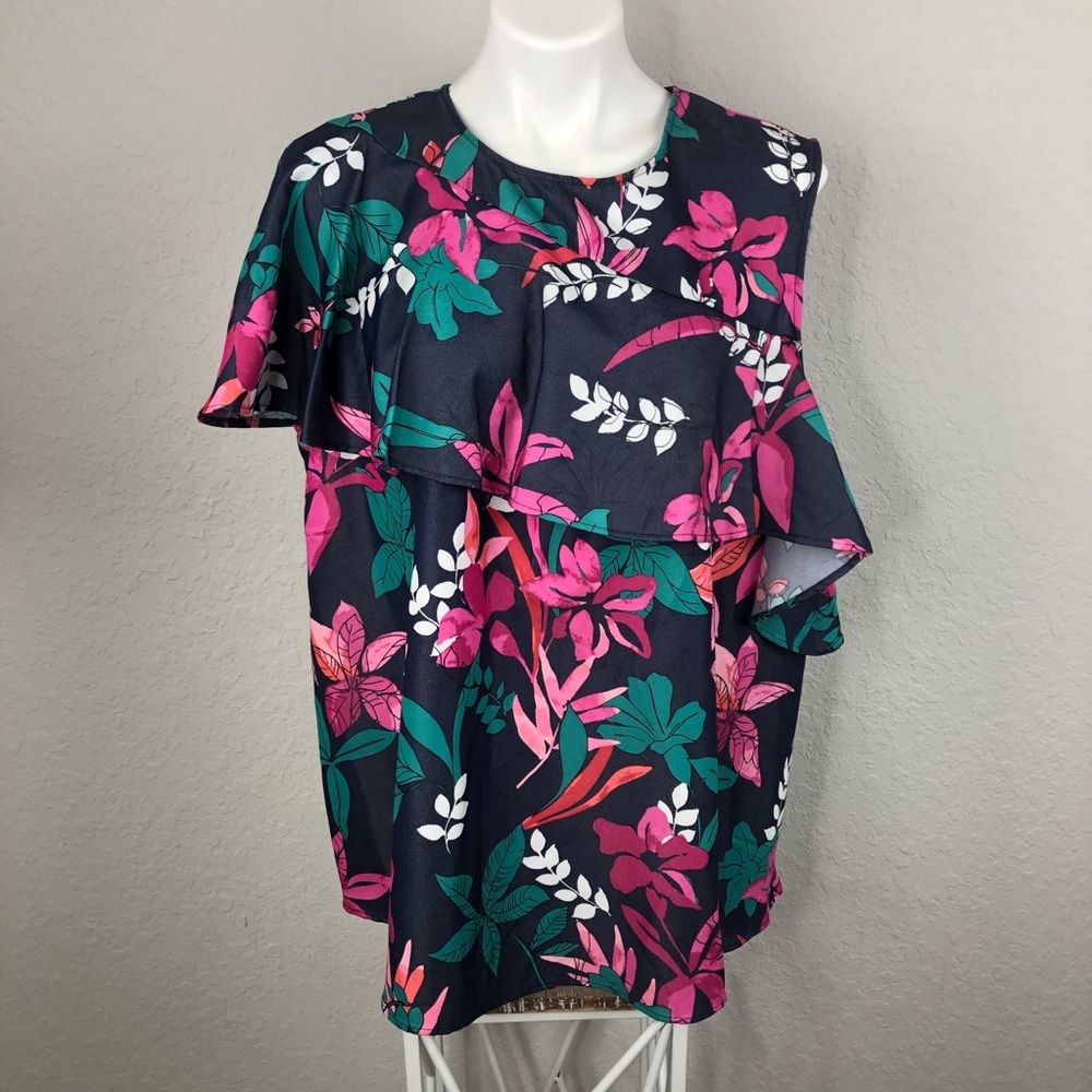 Floral Print Cold Shoulder Maternity Blouse